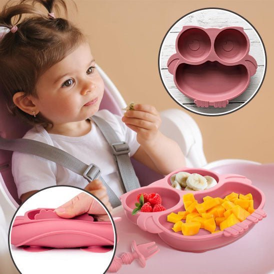 Assiette bebe - ventouse Hibou - Bebe Fripouille