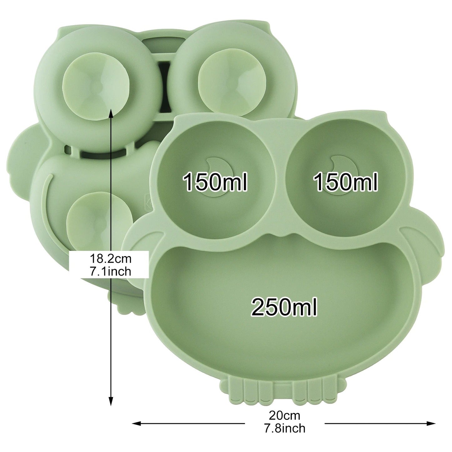 Assiette bebe - ventouse Hibou - Bebe Fripouille