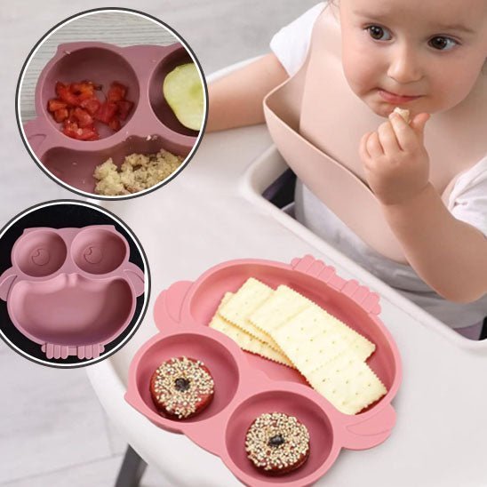Assiette bebe - ventouse Hibou - Bebe Fripouille