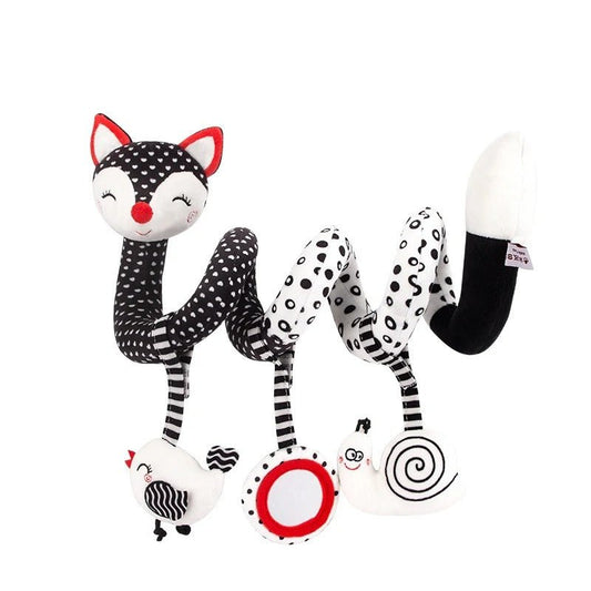 Hochet-Bebe-Spirale-Loutre-Rouge