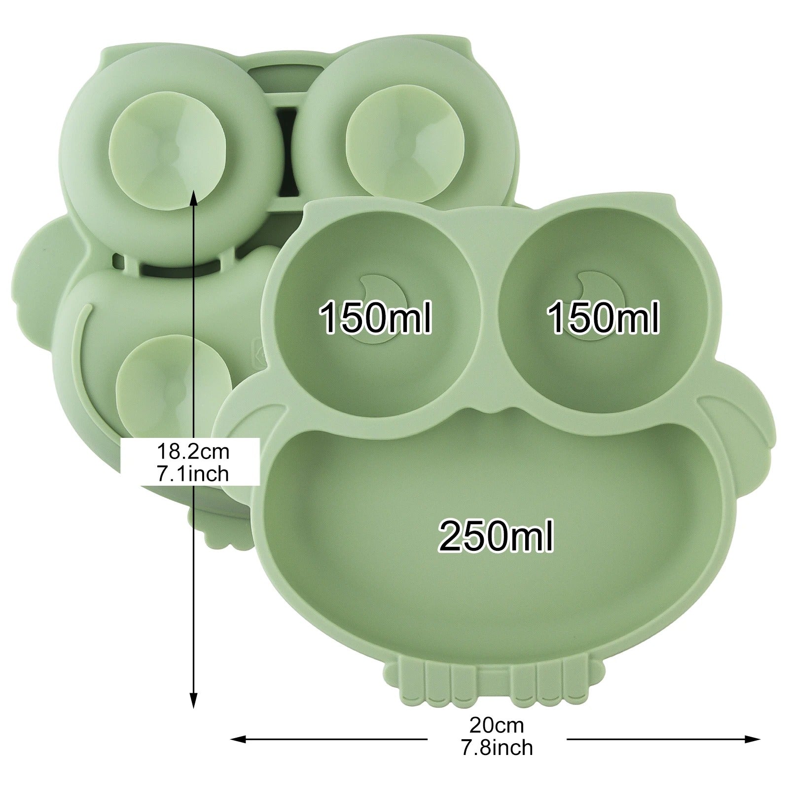 Assiette bebe - ventouse Hibou - Bebe Fripouille