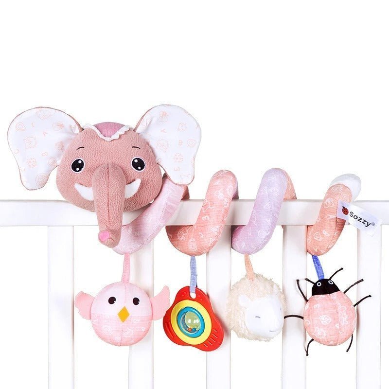 Hochet Bébé - Spirale - Éléphant Rose - Bebe Fripouille