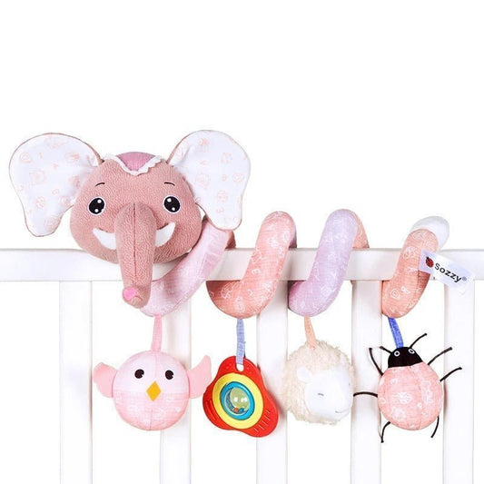 Hochet Bébé - Spirale - Éléphant Rose - Bebe Fripouille