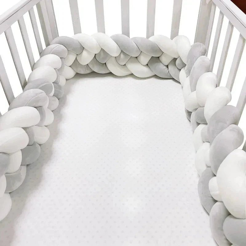 Tour de Lit Bebe - CozyKnot™ - Blanc Gris - Bebe Fripouille