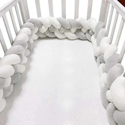 Tour de Lit Bebe - CozyKnot™ - Blanc Gris - Bebe Fripouille